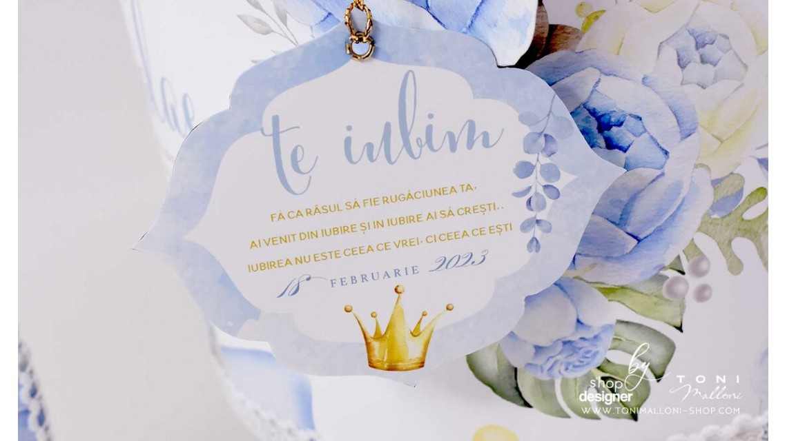 Trusou botez ursulet si broderie personalizata Teddy Bear King 15